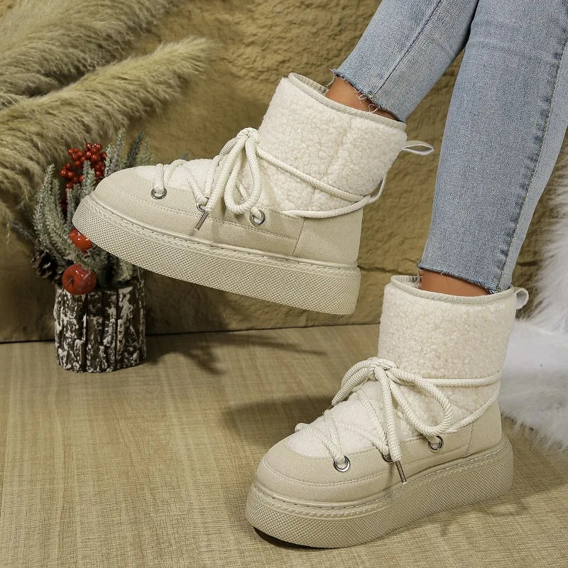 Ashford | Linnea – Women’s Fur - Trimmed Winter Ankle Boots with Non - Slip Sole - Ashford London Clothing