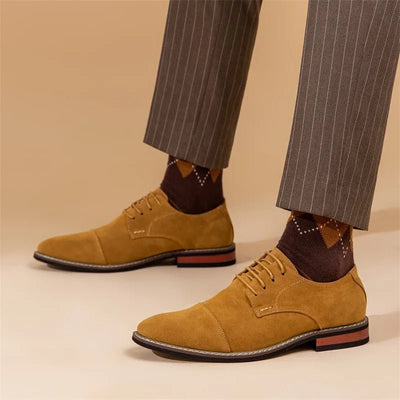 Ashford | Louis Suede Oxford Men’s Shoes – Cap Toe – Formal Slim Fit - Ashford London Clothing