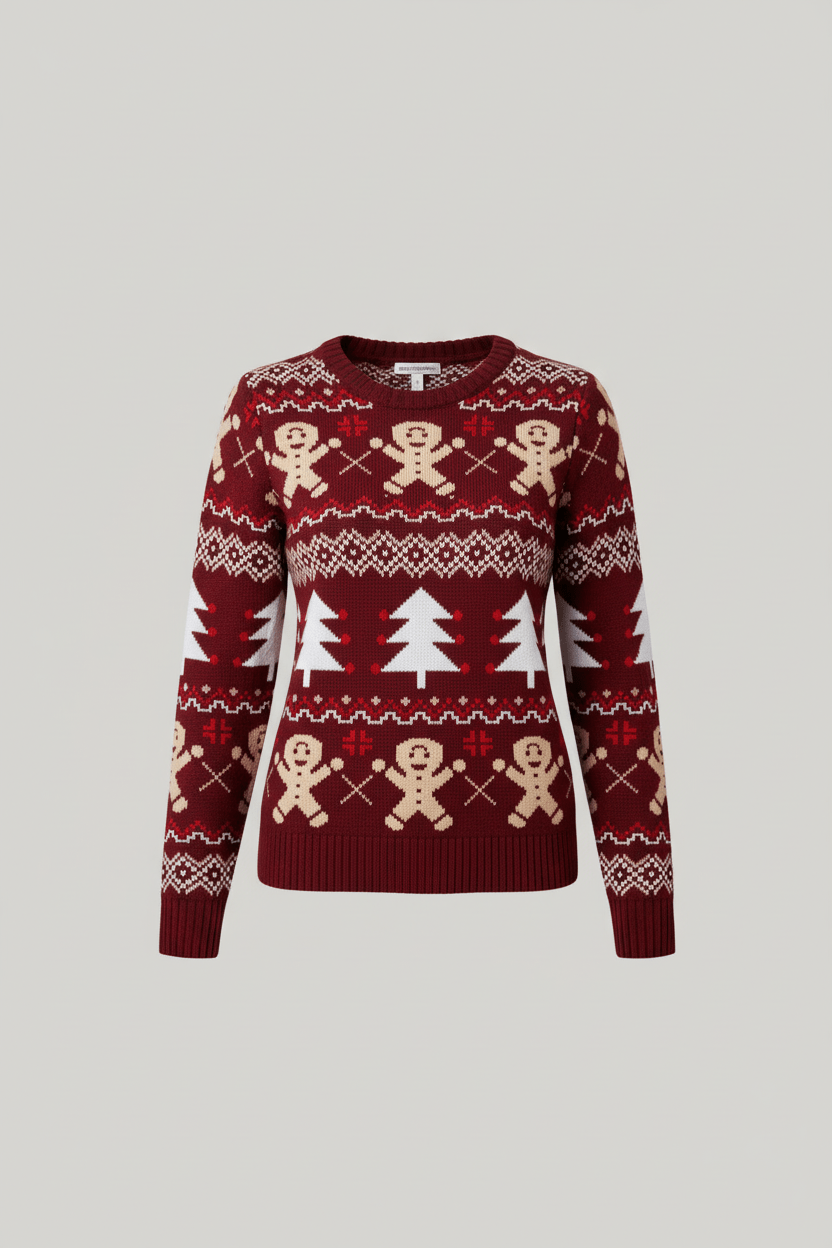 Ashford | Lune – Women’s Relaxed Jacquard Knit Sweatshirt with Holiday Pattern - Ashford London Clothing