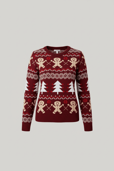 Ashford | Lune – Women’s Relaxed Jacquard Knit Sweatshirt with Holiday Pattern - Ashford London Clothing