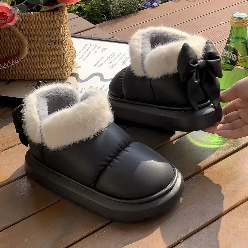 Ashford | Lysandra – Women’s Bow Detail Boots – Fur Lined & Thick Sole - Ashford London Clothing