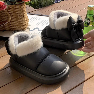 Ashford | Lysandra – Women’s Bow Detail Boots – Fur Lined & Thick Sole - Ashford London Clothing