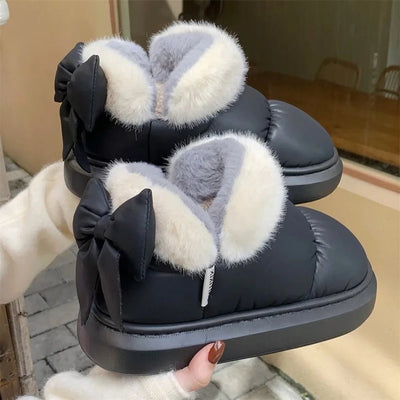 Ashford | Lysandra – Women’s Bow Detail Boots – Fur Lined & Thick Sole - Ashford London Clothing
