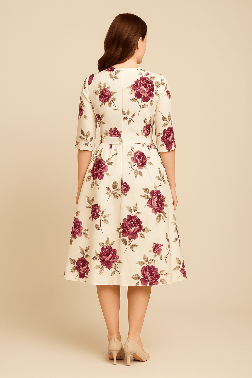 ASHFORD | Malia Women's A - Line Dress - Floral Print Elegant Style - Ashford London Clothing