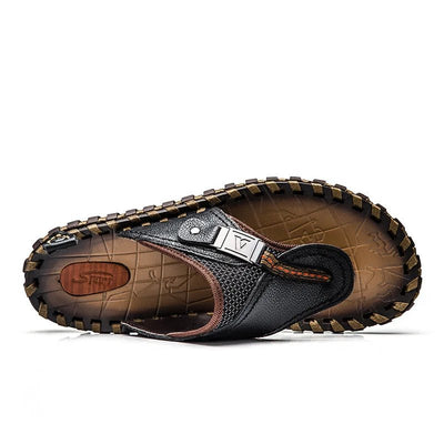 Ashford | Marcel – Men’s Flip - Flops – Strap – Textured Footbed – Flat Sole Casual Comfort - Ashford London Clothing