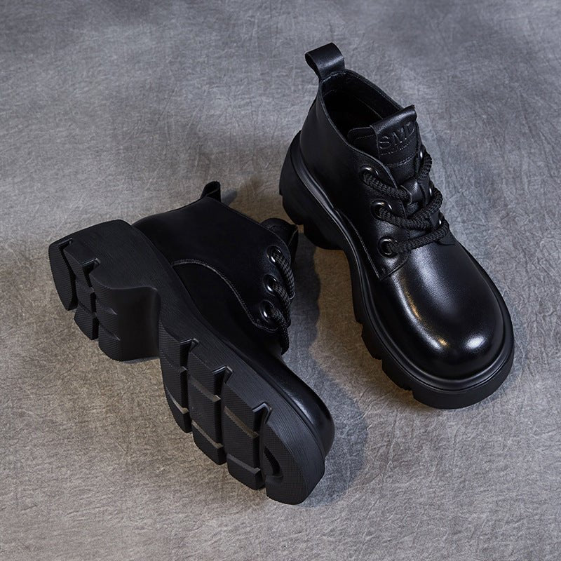 Ashford | Maren – Women’s High - Top Leather Ankle Boots with Chunky Sole & Lace - Up - Ashford London Clothing