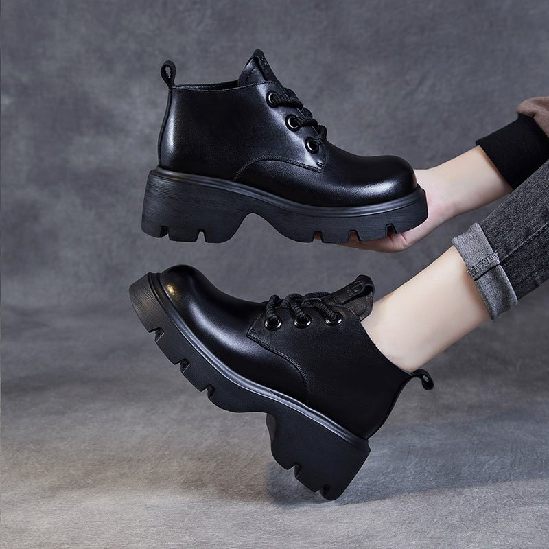 Ashford | Maren – Women’s High - Top Leather Ankle Boots with Chunky Sole & Lace - Up - Ashford London Clothing