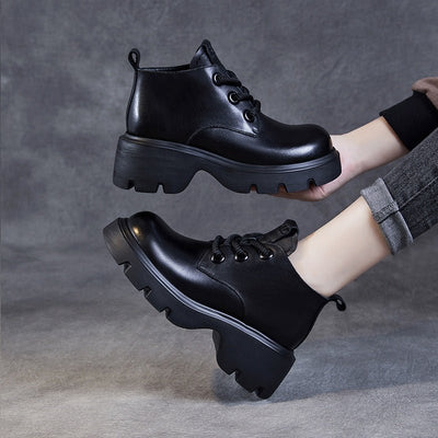 Ashford | Maren – Women’s High - Top Leather Ankle Boots with Chunky Sole & Lace - Up - Ashford London Clothing