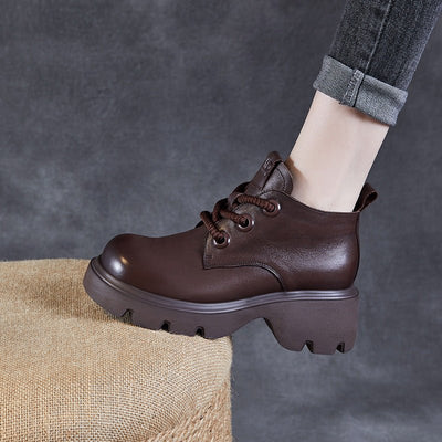 Ashford | Maren – Women’s High - Top Leather Ankle Boots with Chunky Sole & Lace - Up - Ashford London Clothing