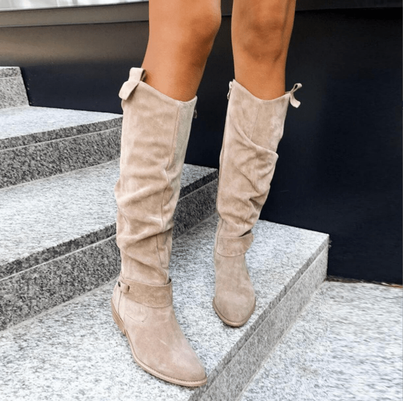 Ashford | Maren – Women’s Knee - High Suede Boots with Side Zip & Cushioned Insole - Ashford London Clothing