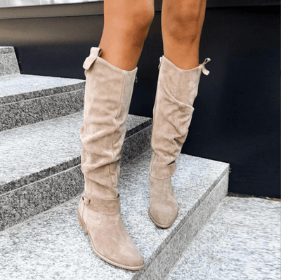 Ashford | Maren – Women’s Knee - High Suede Boots with Side Zip & Cushioned Insole - Ashford London Clothing