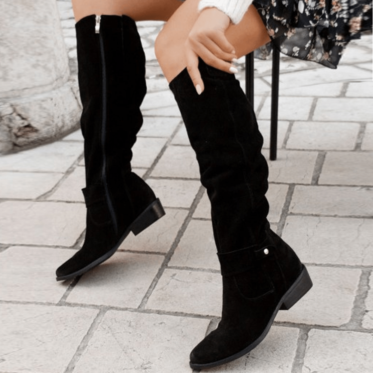 Ashford | Maren – Women’s Knee - High Suede Boots with Side Zip & Cushioned Insole - Ashford London Clothing
