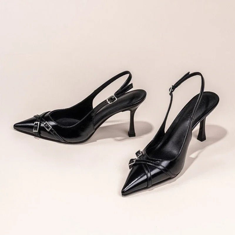 Ashford | Margaux Women’s Slingback Heels – Pointed Toe – Buckle Detail – Stiletto - Ashford London Clothing
