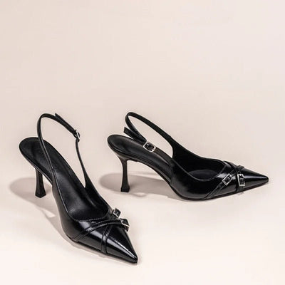 Ashford | Margaux Women’s Slingback Heels – Pointed Toe – Buckle Detail – Stiletto - Ashford London Clothing