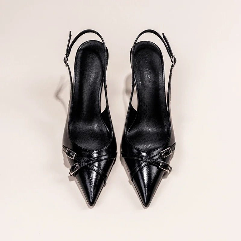 Ashford | Margaux Women’s Slingback Heels – Pointed Toe – Buckle Detail – Stiletto - Ashford London Clothing