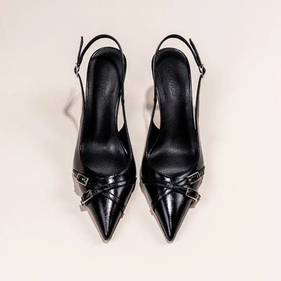 Ashford | Margaux Women’s Slingback Heels – Pointed Toe – Buckle Detail – Stiletto - Ashford London Clothing