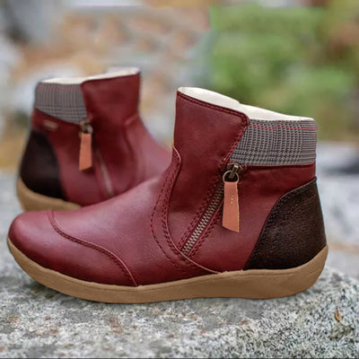Ashford | Maribel – Women’s PU Leather Ankle Boots with Side Zip & Structured Fit - Ashford London Clothing