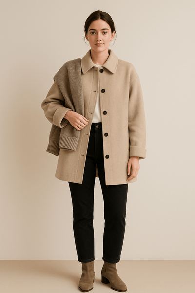 Ashford | Marisol – Women’s Wool - Blend Coat with Button Closure and Pockets - Ashford London Clothing