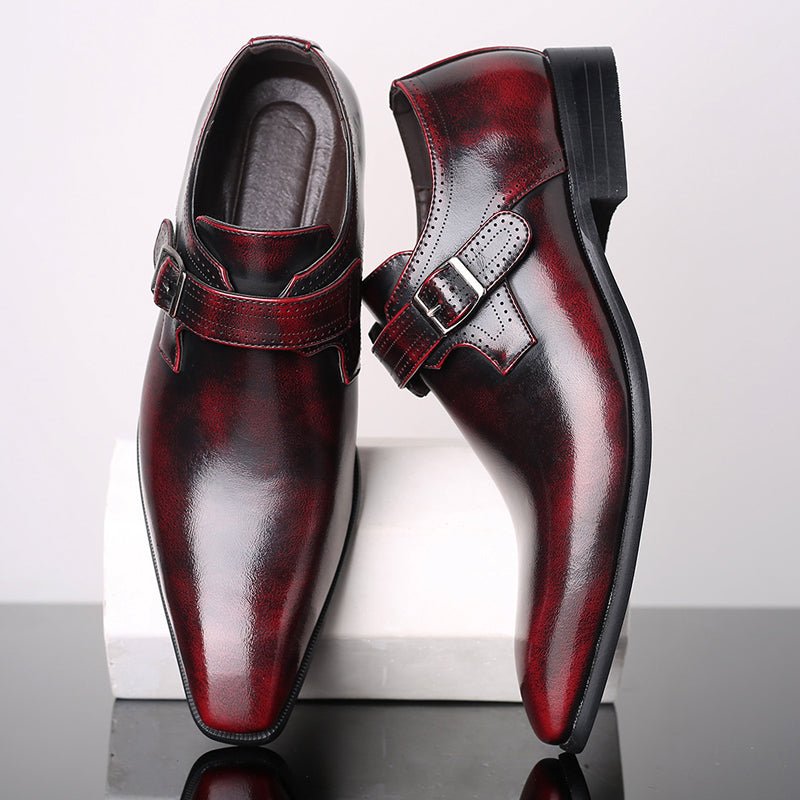 Ashford | Mateo – Men’s Patent Monk Strap Shoes – Elegant Almond Toe, Padded Insoles - Ashford London Clothing
