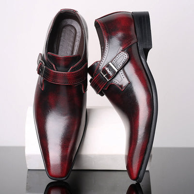 Ashford | Mateo – Men’s Patent Monk Strap Shoes – Elegant Almond Toe, Padded Insoles - Ashford London Clothing