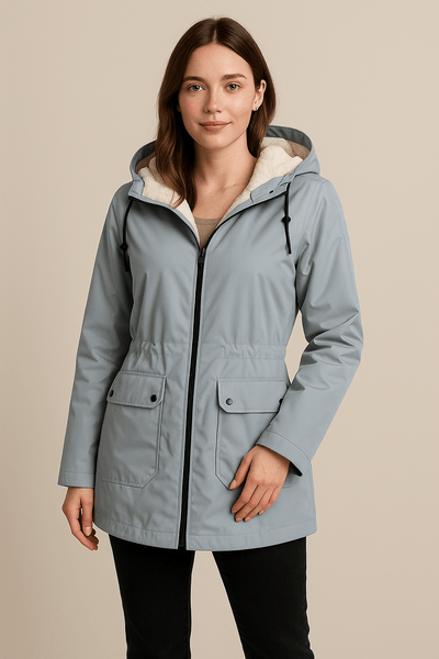 Ashford | Meera – Women’s Waterproof Fleece - Lined Hooded Trench Coat with Tailored Fit - Ashford London Clothing