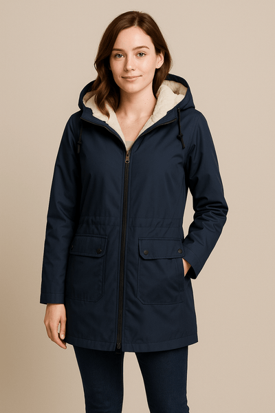 Ashford | Meera – Women’s Waterproof Fleece - Lined Hooded Trench Coat with Tailored Fit - Ashford London Clothing