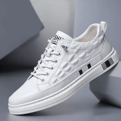 Ashford | Men’s Sneakers – Quilted Leather Low - Top Lace - Up – Cushioned Sole - Ashford London Clothing