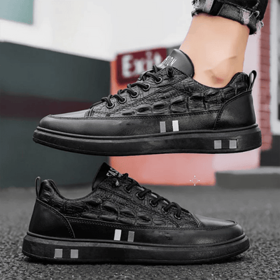 Ashford | Men’s Sneakers – Quilted Leather Low - Top Lace - Up – Cushioned Sole - Ashford London Clothing