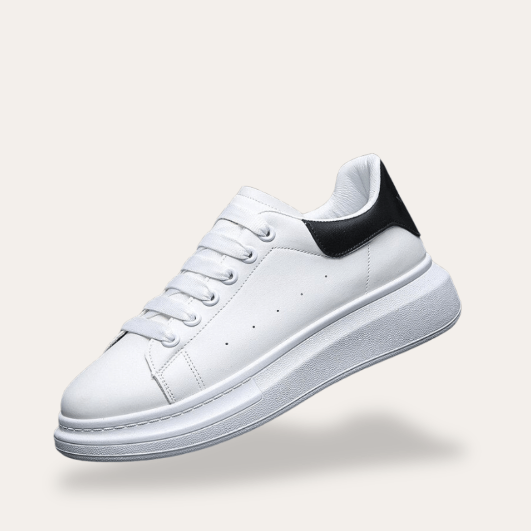 Ashford | Men’s Sneakers – Smooth Leather Low Top Lace - Up – Breathable Perforated Panels - Ashford London Clothing