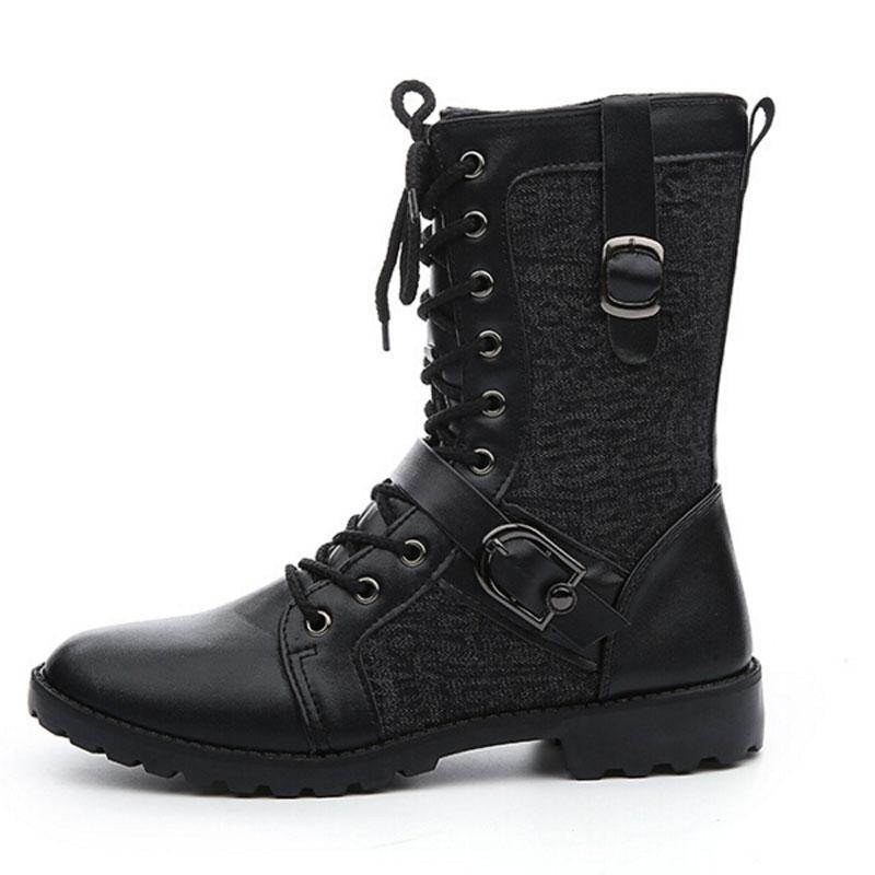 Ashford | Mikkel – Men’s Black Lace - Up Boots with Buckle Detail & Year - Round Durability - Ashford London Clothing