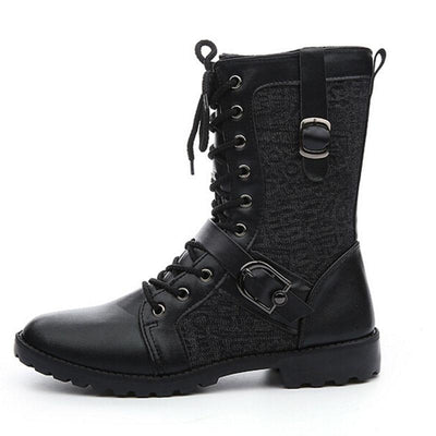 Ashford | Mikkel – Men’s Black Lace - Up Boots with Buckle Detail & Year - Round Durability - Ashford London Clothing