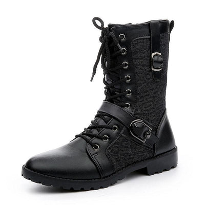 Ashford | Mikkel – Men’s Black Lace - Up Boots with Buckle Detail & Year - Round Durability - Ashford London Clothing