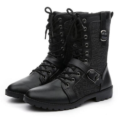 Ashford | Mikkel – Men’s Black Lace - Up Boots with Buckle Detail & Year - Round Durability - Ashford London Clothing