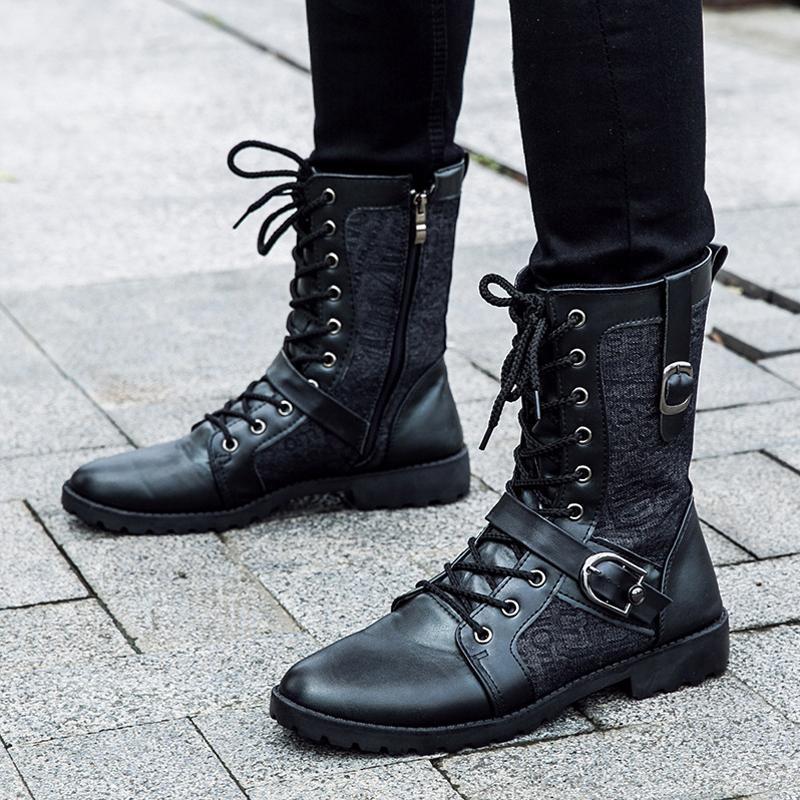 Ashford | Mikkel – Men’s Black Lace - Up Boots with Buckle Detail & Year - Round Durability - Ashford London Clothing