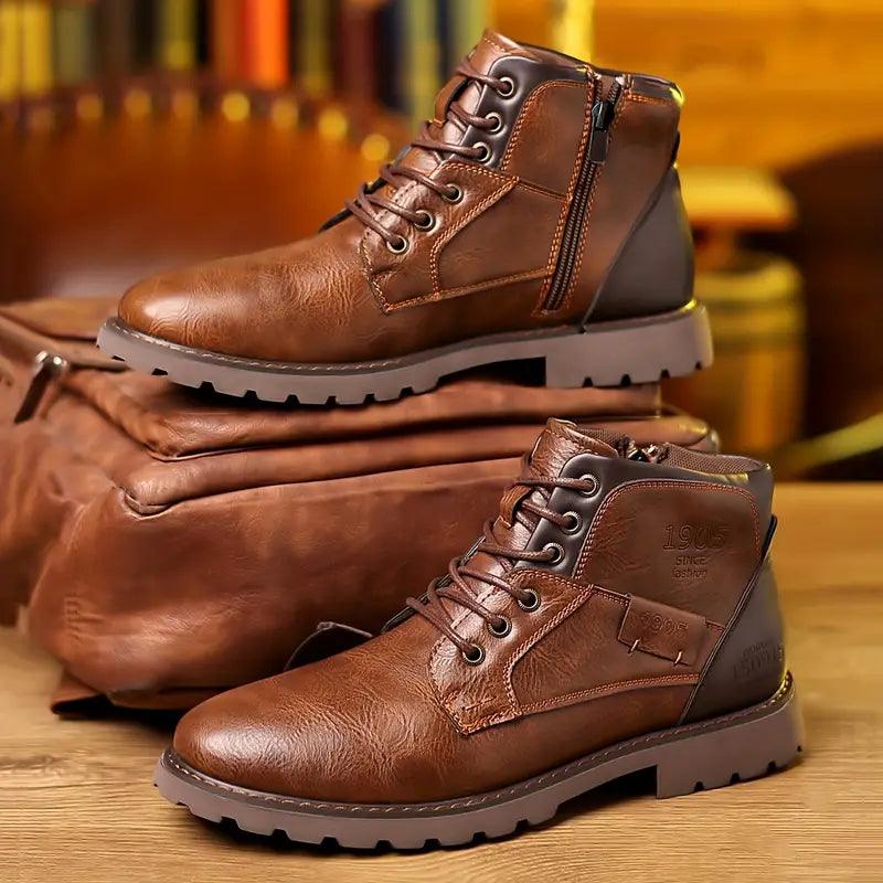 Ashford | Mikkel – Men’s PU Leather Zipper Dress Boots with Cushioned Insole - Ashford London Clothing
