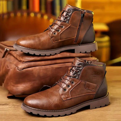 Ashford | Mikkel – Men’s PU Leather Zipper Dress Boots with Cushioned Insole - Ashford London Clothing