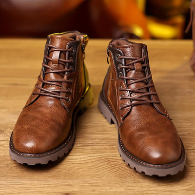 Ashford | Mikkel – Men’s PU Leather Zipper Dress Boots with Cushioned Insole - Ashford London Clothing