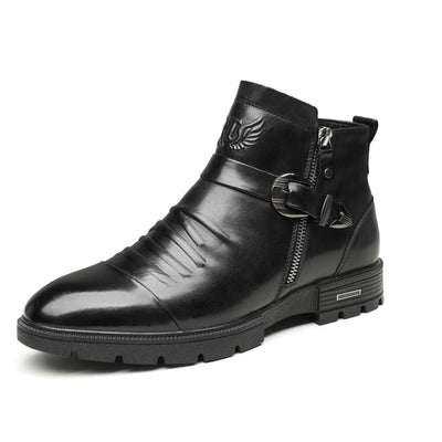 Ashford | Mikkel – Men’s Slip - On PU Leather Boots with Cushioned Insole and Classic Mid - Cut - Ashford London Clothing