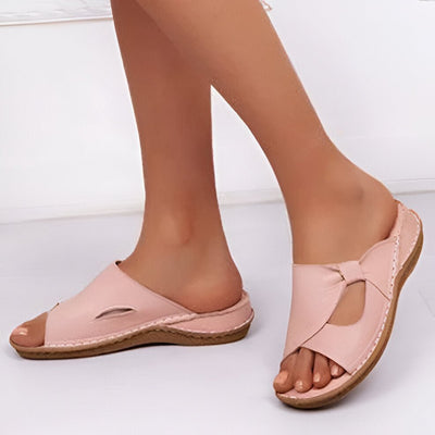 Ashford | Mila Women’s Wedge Sandals – Slip - On – Cut - Out Design – Cushioned Insole - Ashford London Clothing