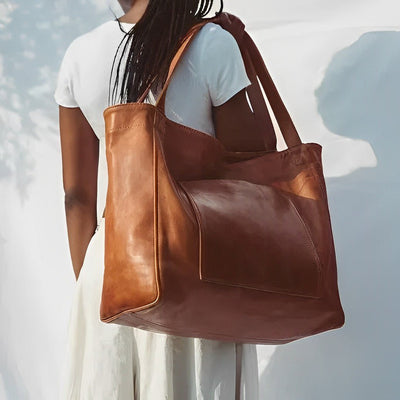 Ashford | Mireille – Women’s Oversized Tote Bag – Leather – Minimalist Design – Shoulder Carry – Spacious - Ashford London Clothing