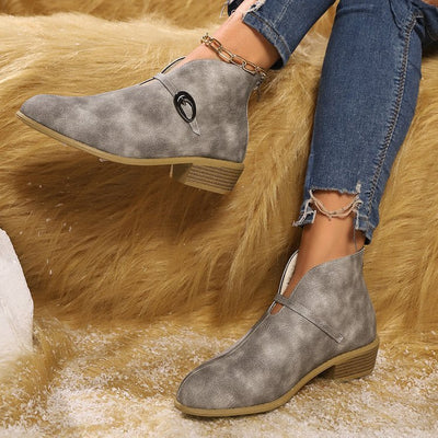 Ashford | Mireya – Women’s Suede - Look Ankle Boots with Buckle Strap & Pointed Toe - Ashford London Clothing