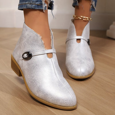 Ashford | Mireya – Women’s Suede - Look Ankle Boots with Buckle Strap & Pointed Toe - Ashford London Clothing