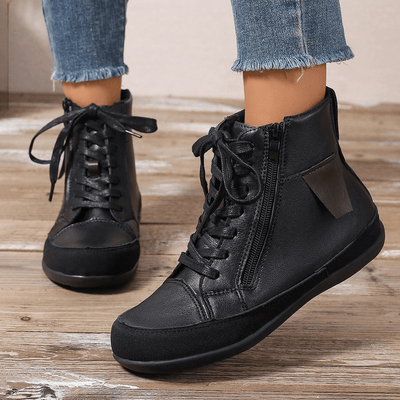 Ashford | Miriam – Women’s Leather Ankle Boots with Side Zipper & Round Toe - Ashford London Clothing