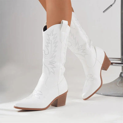 Ashford | Monroe – Women’s Vintage Block Heel Boots – PU Leather - Ashford London Clothing