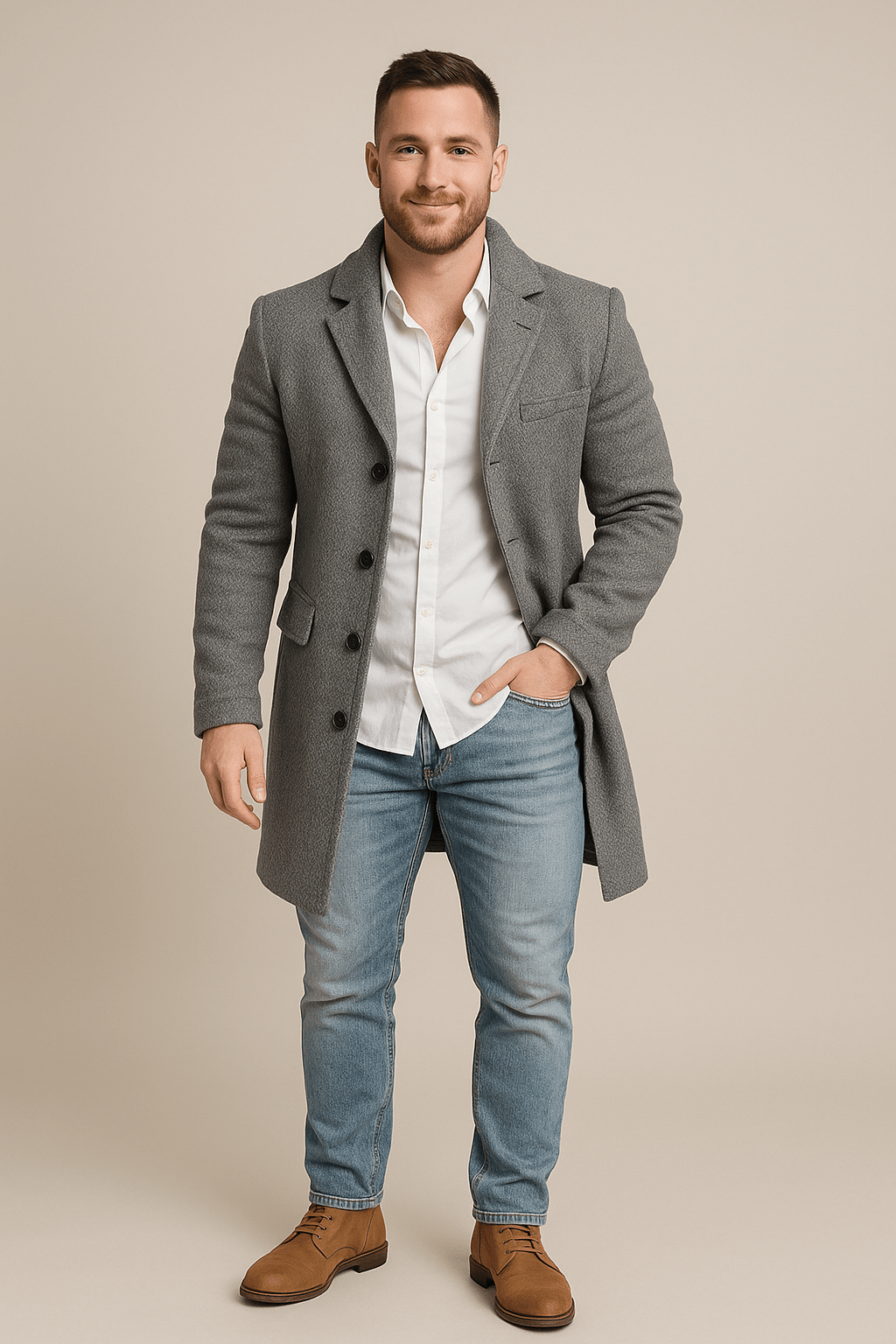 Ashford | Morten – Men’s Plaid Trench Coat with Belted Waist & Double - Breasted Fit - Ashford London Clothing