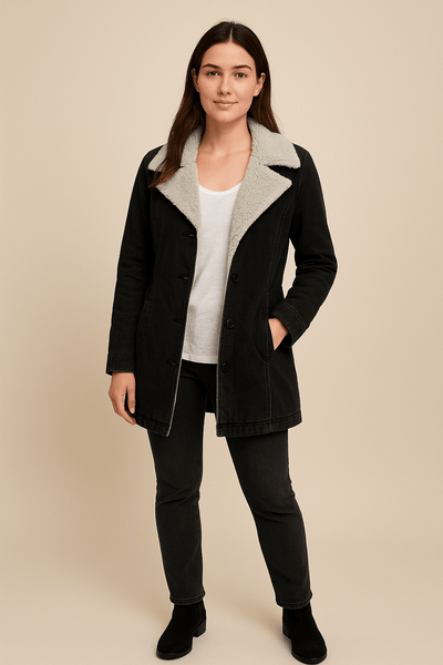 Ashford | Naomi – Women’s Wool Blend Jacket with Shearling Lapel - Ashford London Clothing
