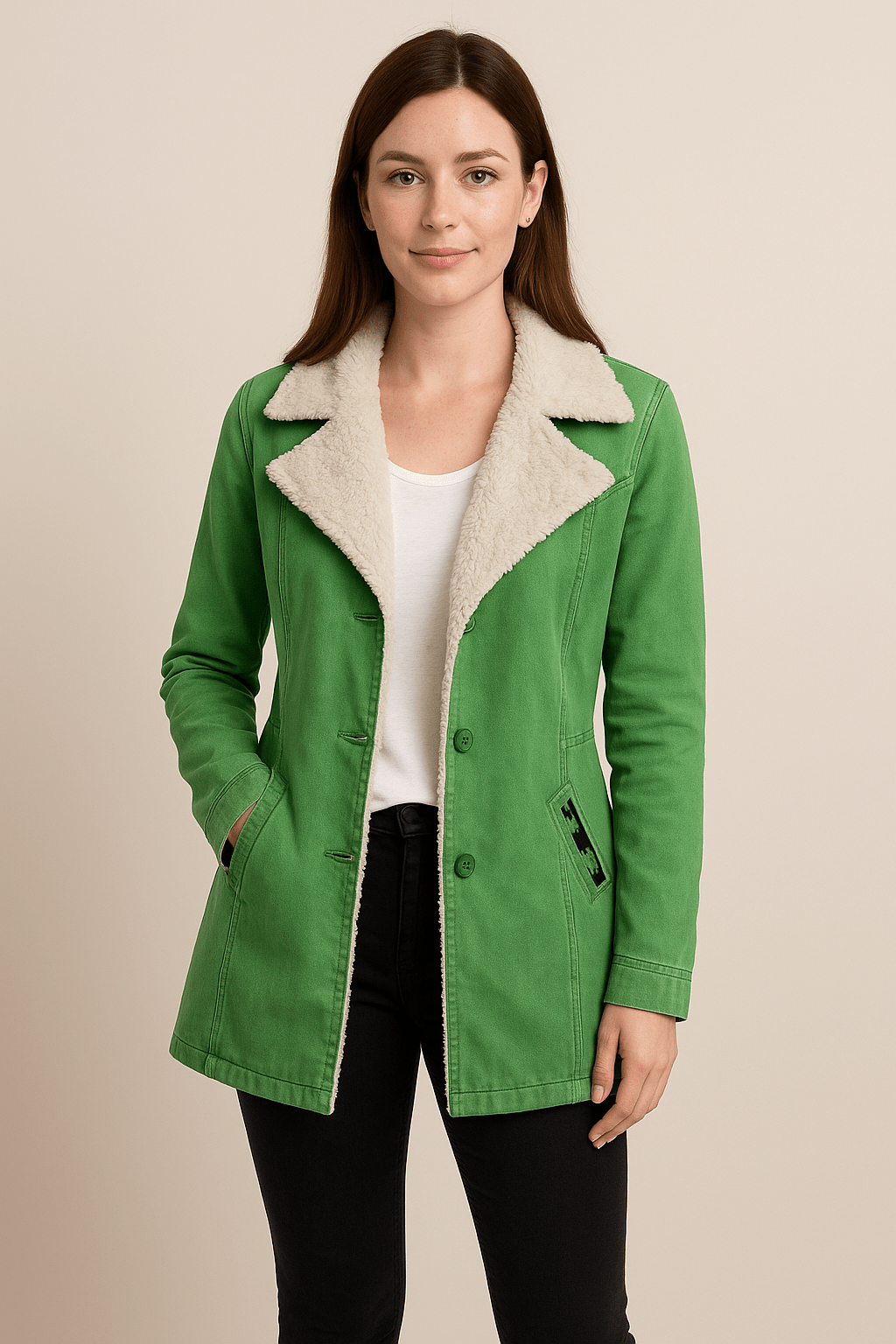 Ashford | Naomi – Women’s Wool Blend Jacket with Shearling Lapel - Ashford London Clothing