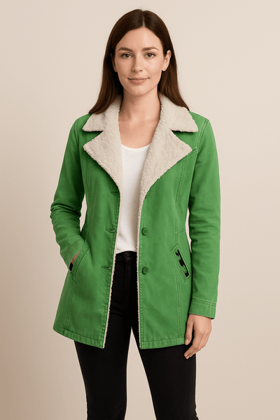 Ashford | Naomi – Women’s Wool Blend Jacket with Shearling Lapel - Ashford London Clothing
