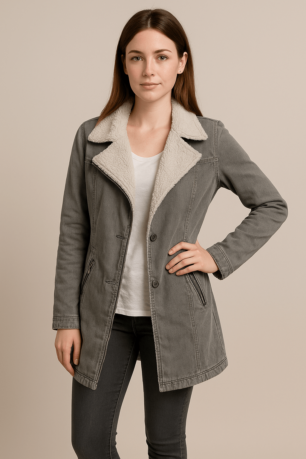 Ashford | Naomi – Women’s Wool Blend Jacket with Shearling Lapel - Ashford London Clothing