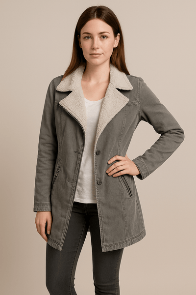 Ashford | Naomi – Women’s Wool Blend Jacket with Shearling Lapel - Ashford London Clothing